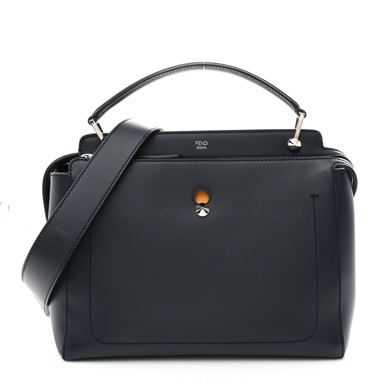 Vitello Baltico Dolce DotCom Satchel Navy Yellow