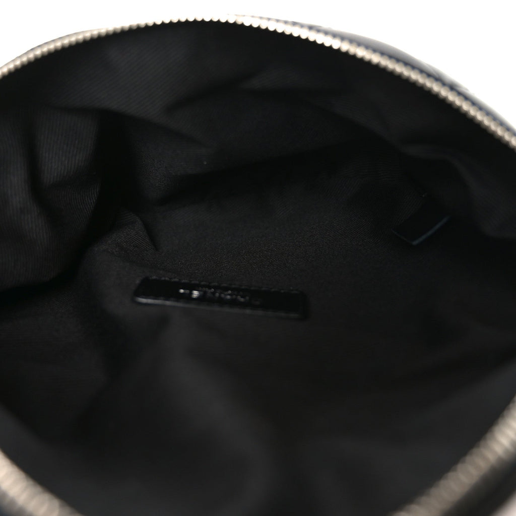 Calfskin Quilted Uniform Waist Belt Bag Black