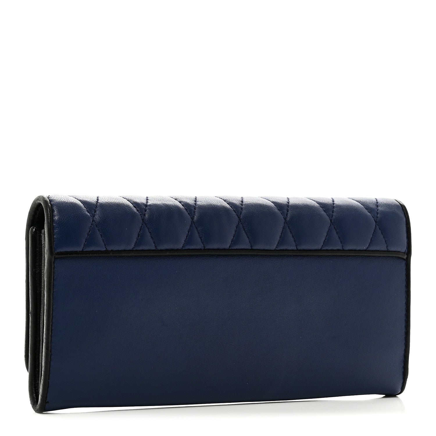Nappa Quilted Flap Wallet Inchiostro
