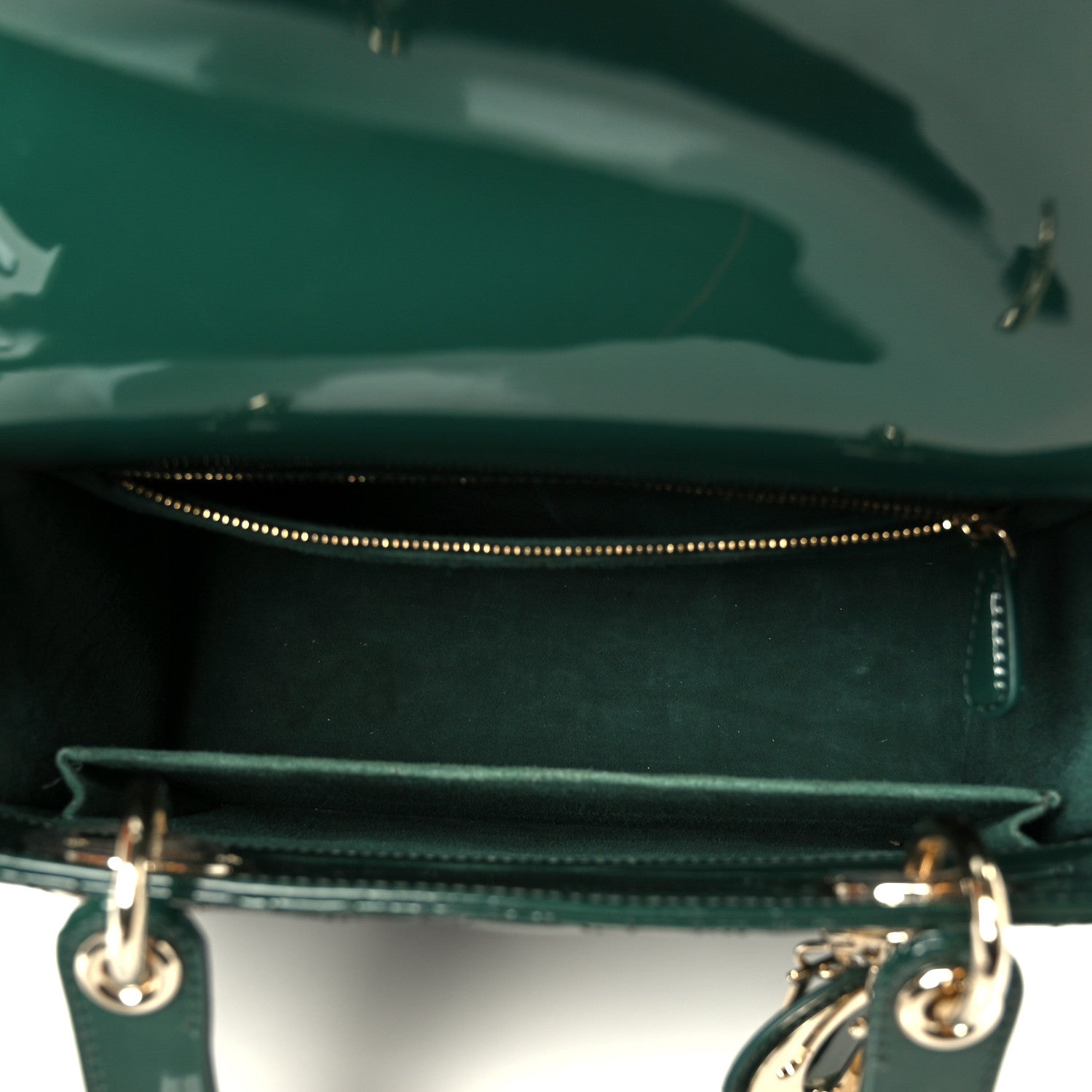Patent Cannage Medium Lady Dior Pine Green
