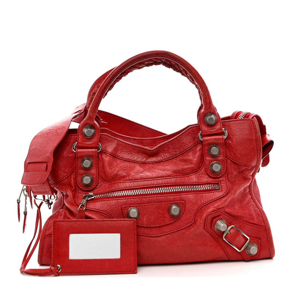 Agneau Giant 21 Silver Hardware City Rouge Coquelicot