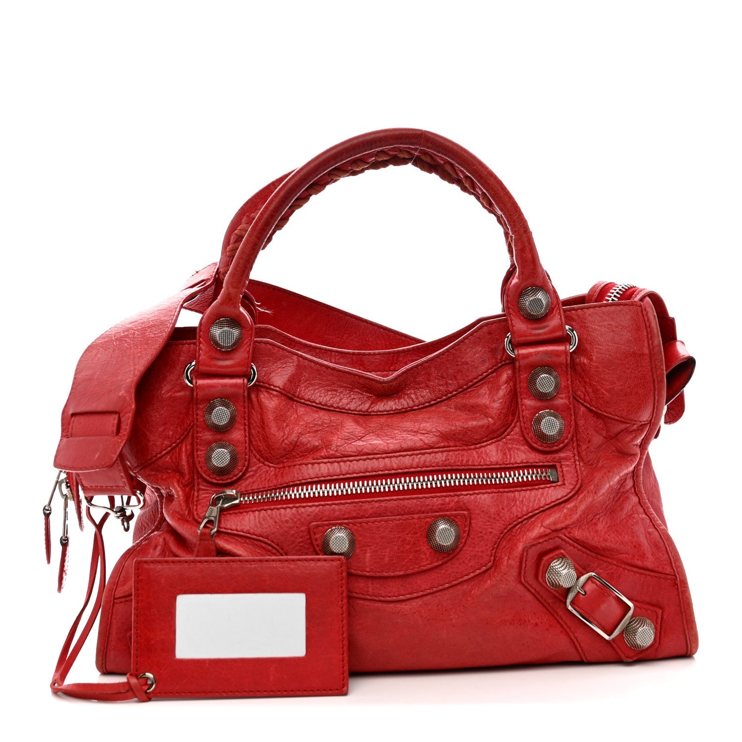 Agneau Giant 21 Silver Hardware City Rouge Coquelicot