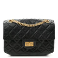 Aged Calfskin Quilted 2.55 Reissue Mini Flap Black