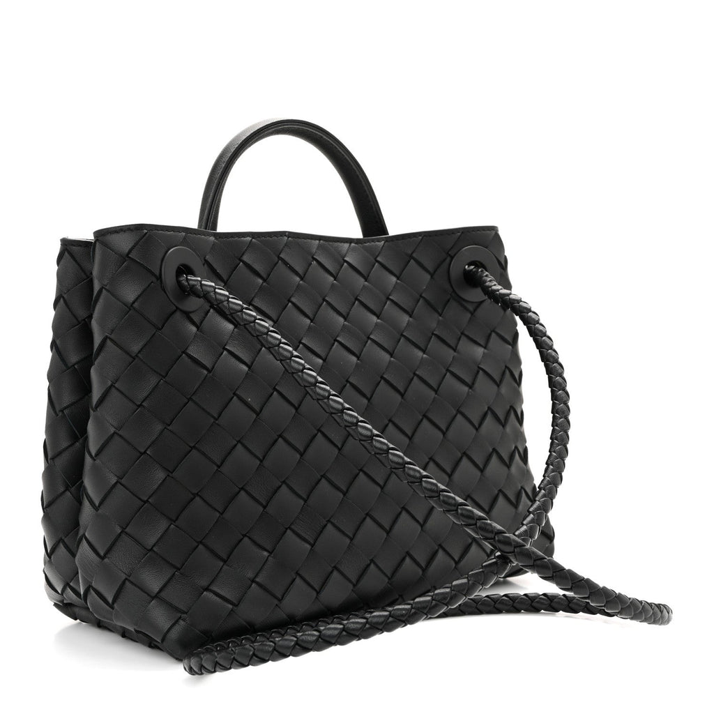 Nappa Intrecciato Small Andiamo Shoulder Bag Black