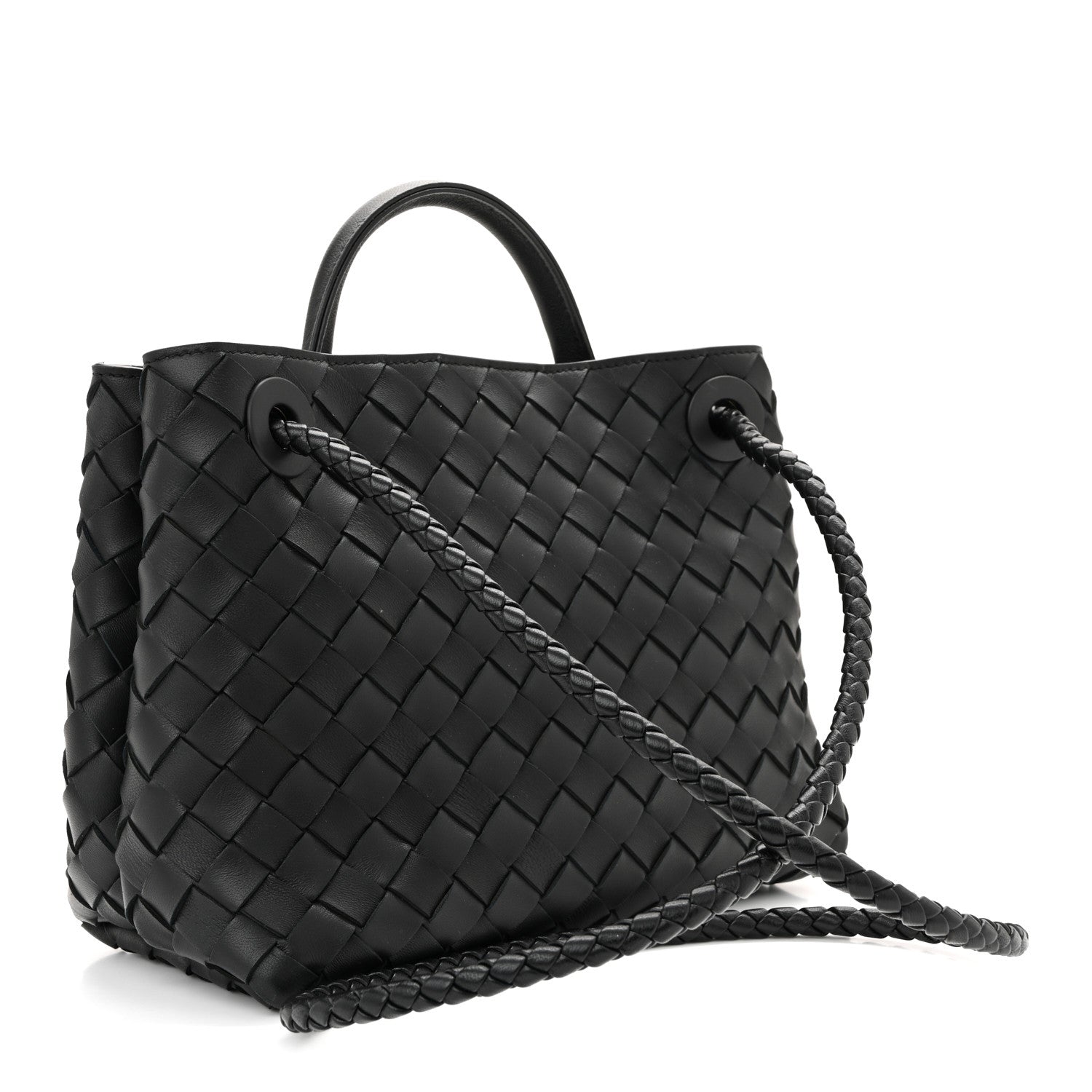 Nappa Intrecciato Small Andiamo Shoulder Bag Black