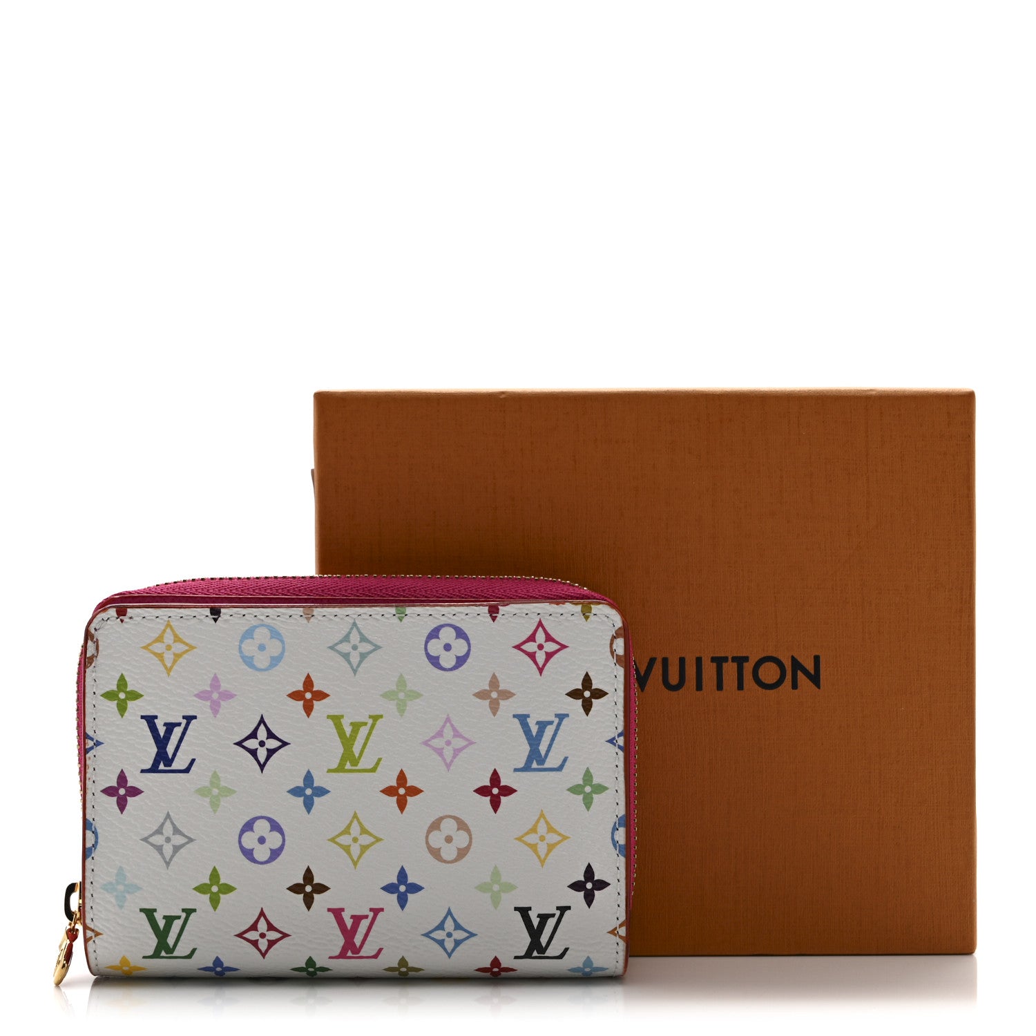 LV X TM Monogram Multicolor Portefeuille Lou Compact Wallet  White