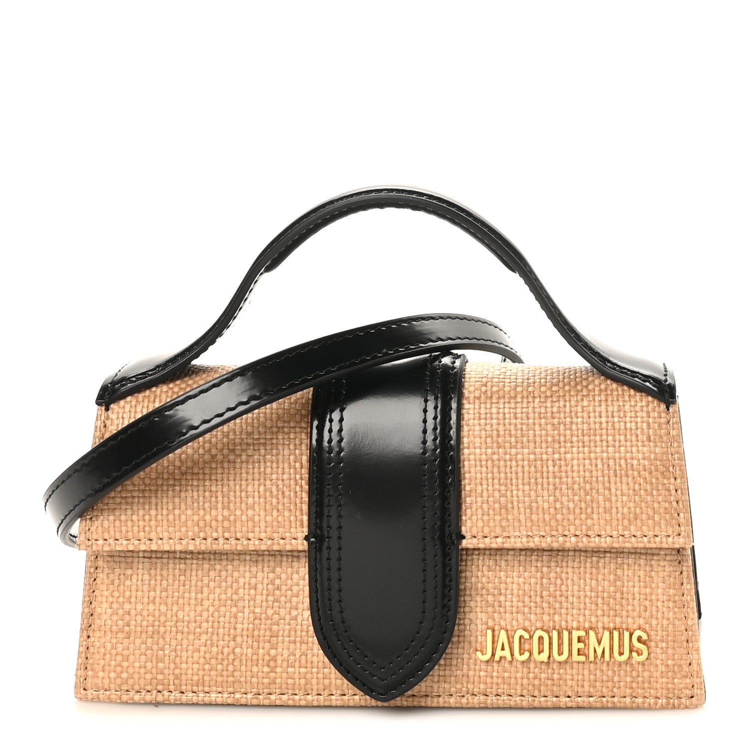 Raffia Smooth Calfskin Le Bambino Ivory Black