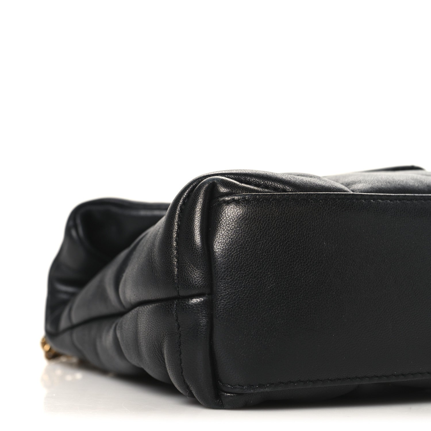 Lambskin Quilted Toy Loulou Puffer Monogram Chain Satchel Black