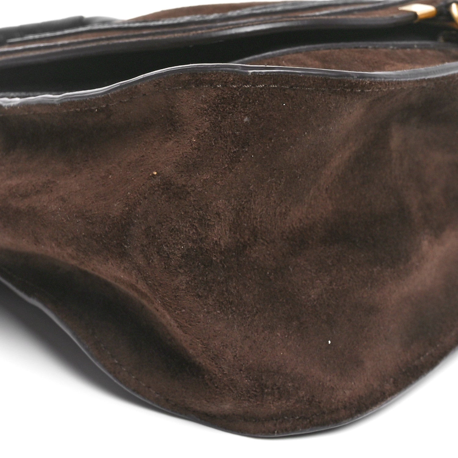 Suede Calfskin Braided Medium Marcie Double Carry Dark Brown
