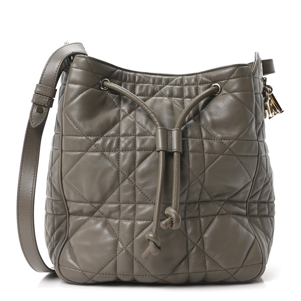Calfskin Macrocannage Medium D-Motion Bag Clay Green