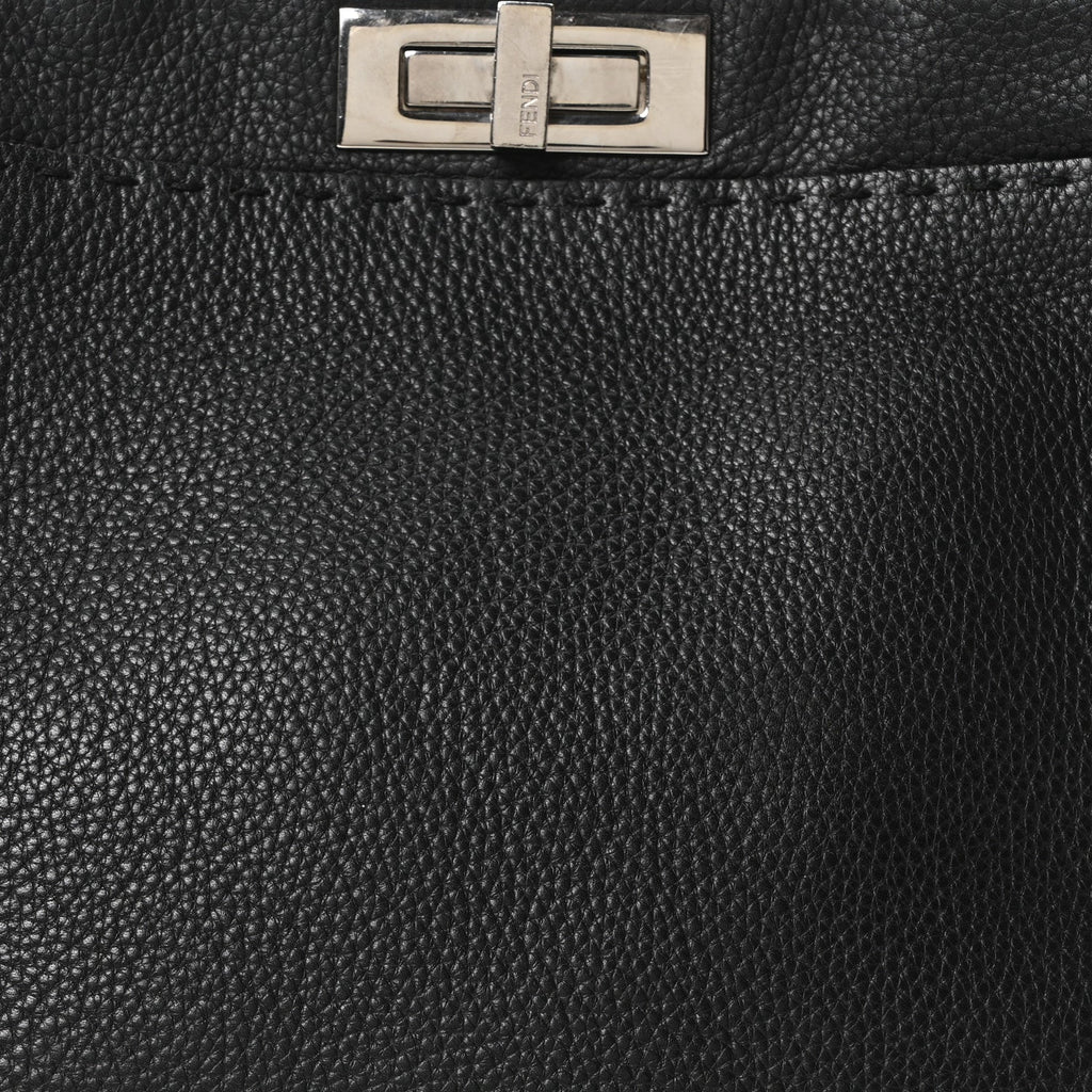 Cuoio Romano Selleria Bi-Color Medium Peekaboo Iconic Satchel Black Mou
