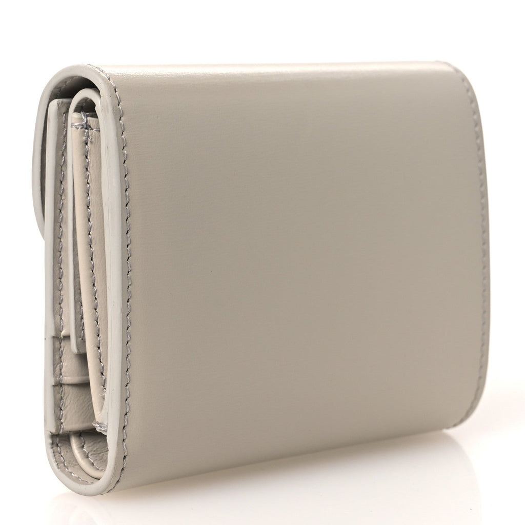 Shiny Calfskin Small Triomphe Wallet Pale Beige