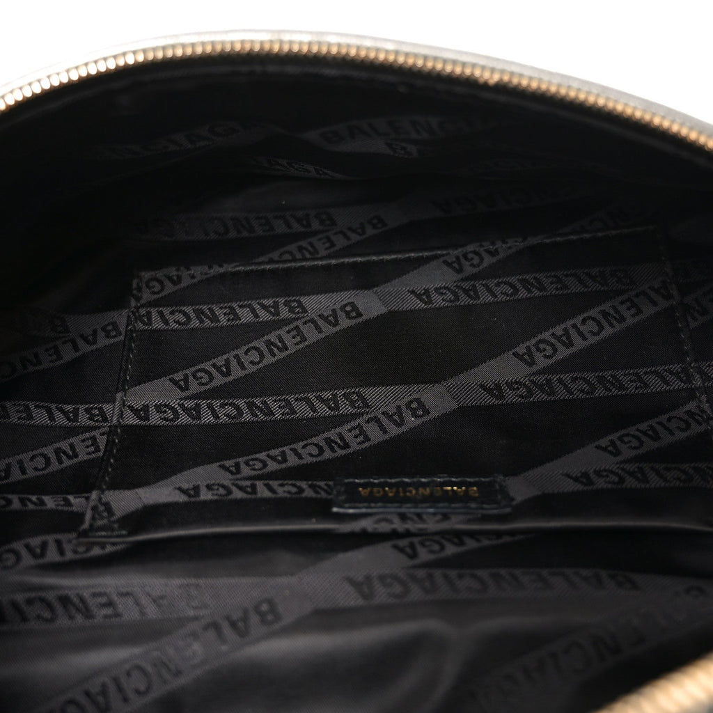 Shiny Goatskin Allover Logo Embossed XS Souvenir Belt Bag Gris