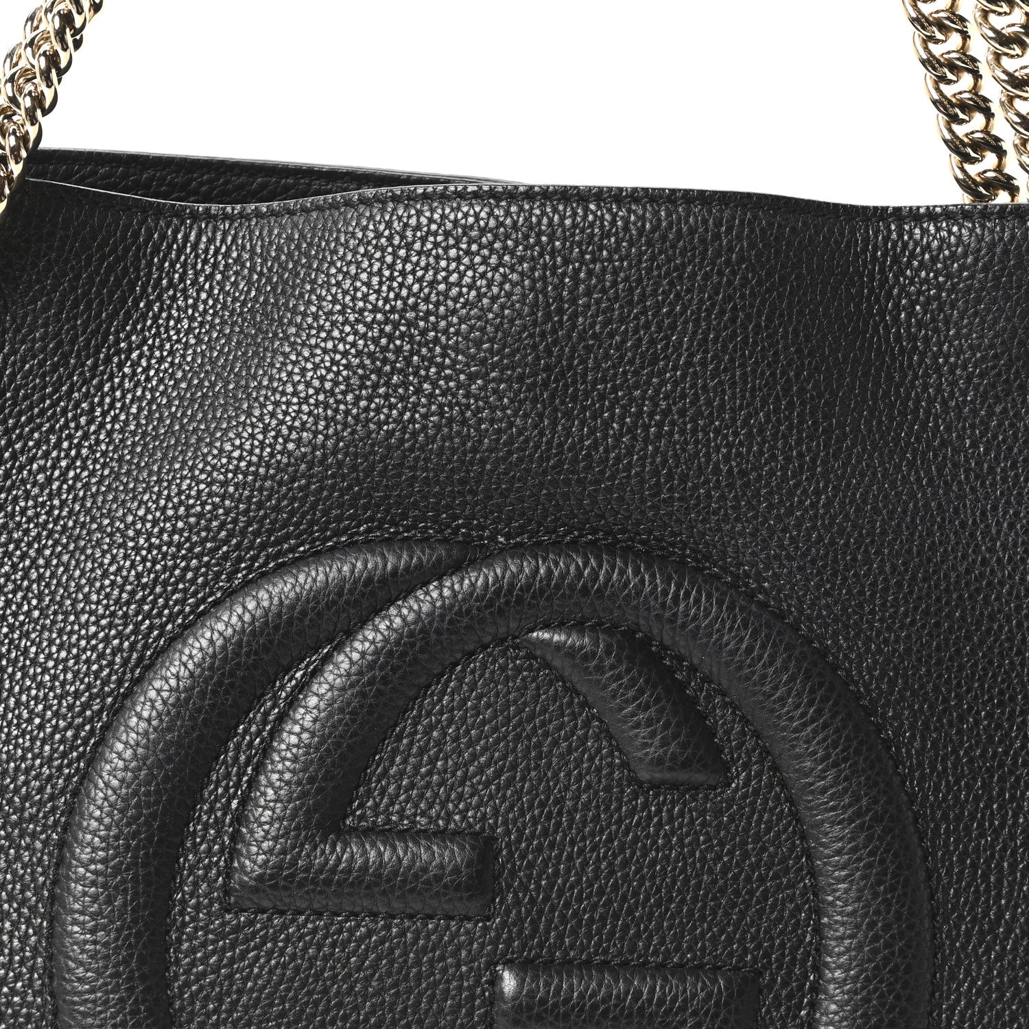 Pebbled Calfskin Medium Soho Chain Shoulder Bag Black
