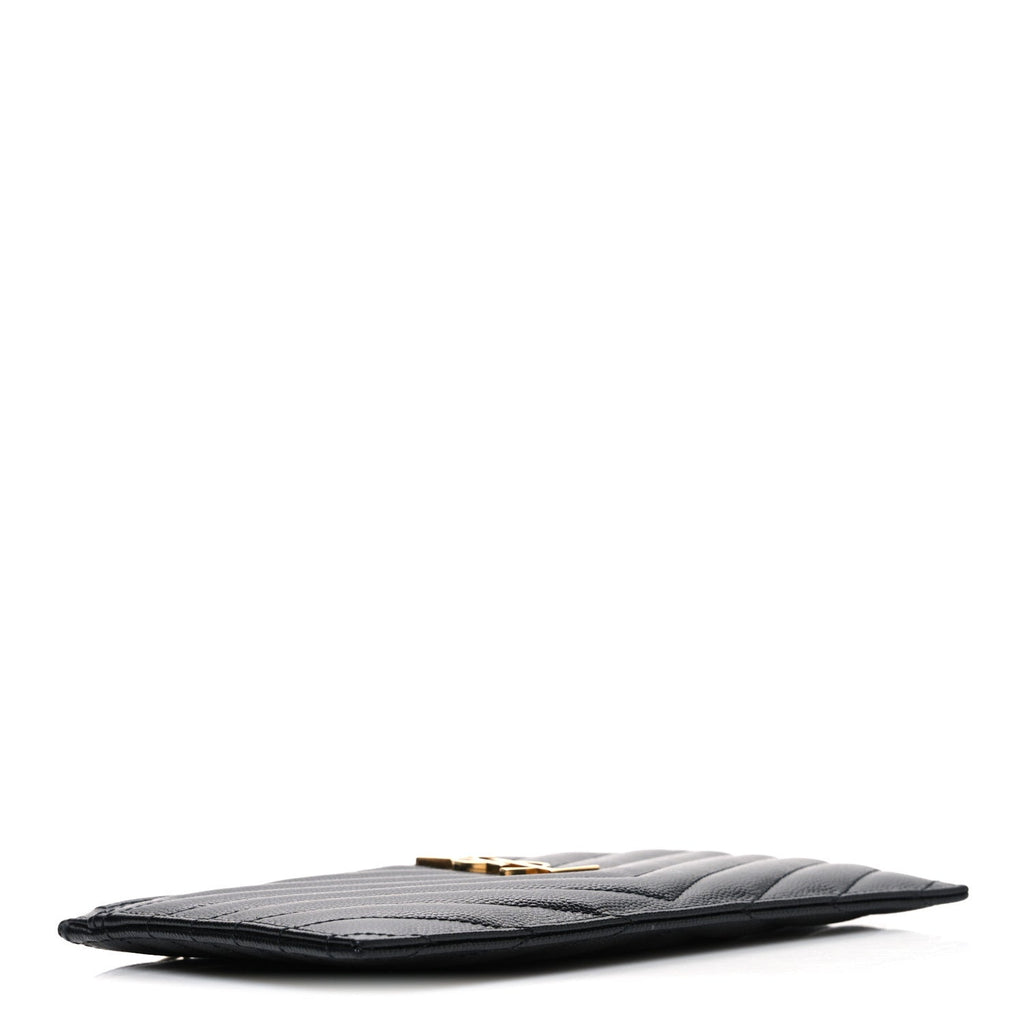 Grain De Poudre Chevron Monogram Bill Pouch Black