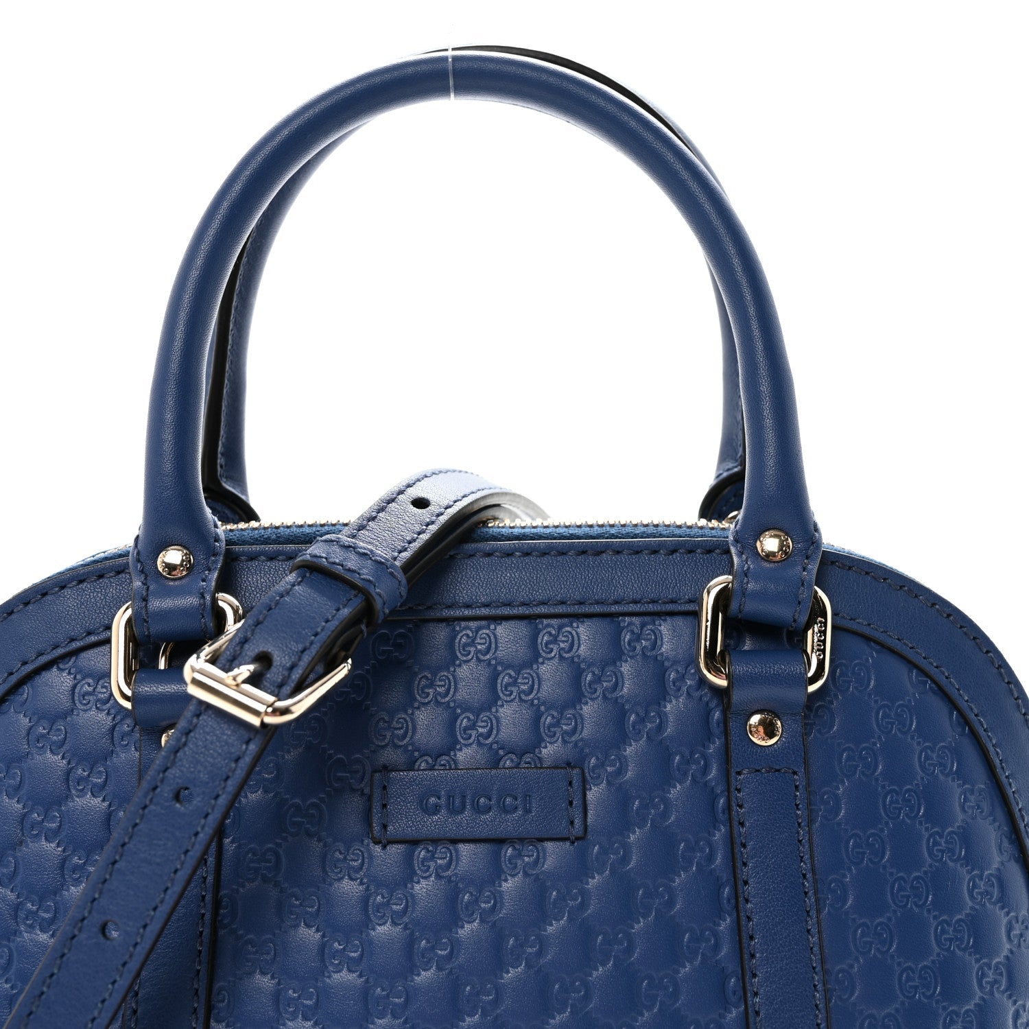Soft Microguccissima Mini Dome Bag Blue