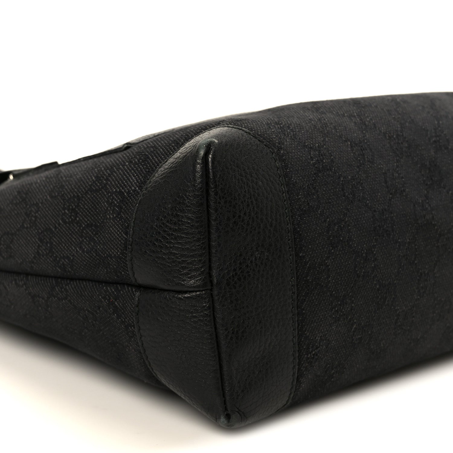 Denim Monogram Tote Bag Black
