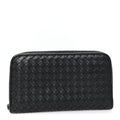 Nappa Intrecciato Zip Around Wallet Black