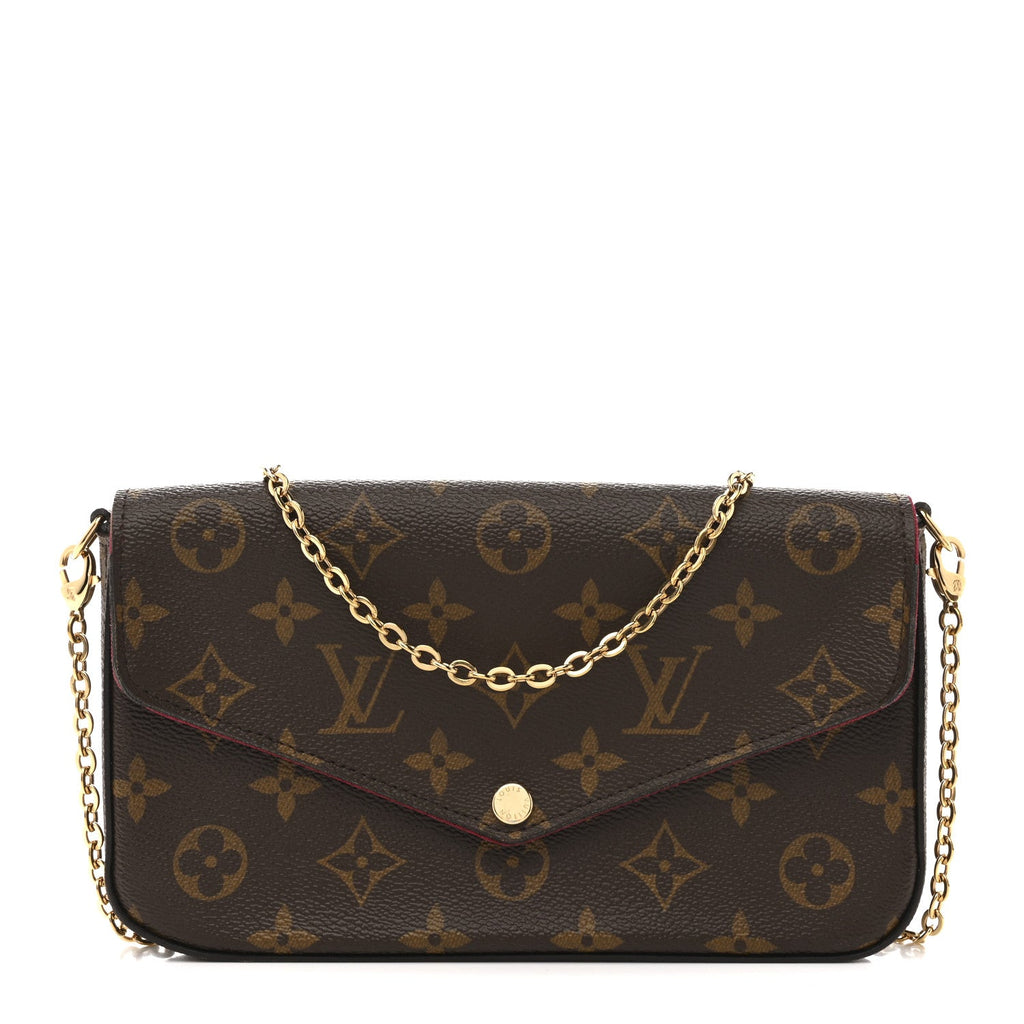 Monogram Pochette Felicie Chain Wallet Fuchsia