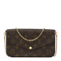 Monogram Pochette Felicie Chain Wallet Fuchsia