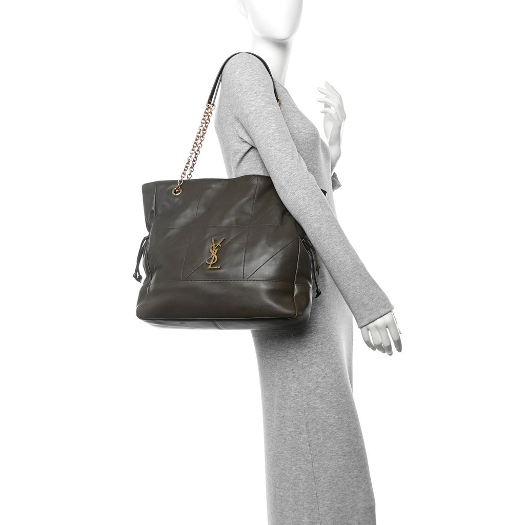 Lambskin Medium Jamie Shopping Tote Light Musk