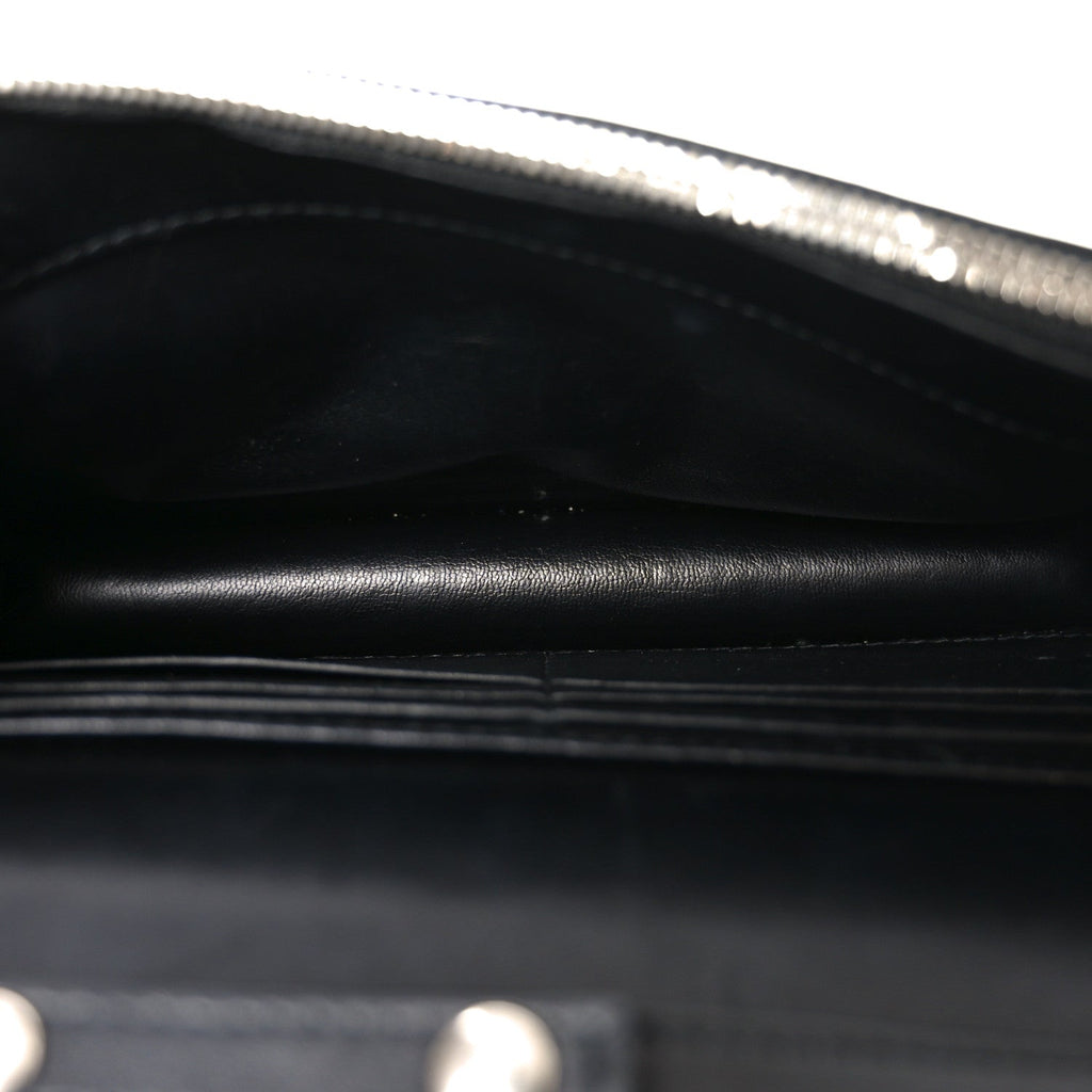 Grained Calfskin Graffiti BB Wallet On Chain Black