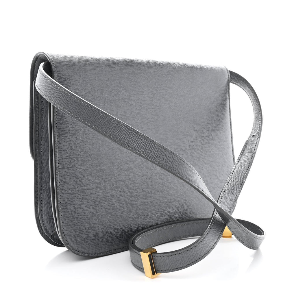 Liege Calfskin Medium Classic Box Flap Bag Grey