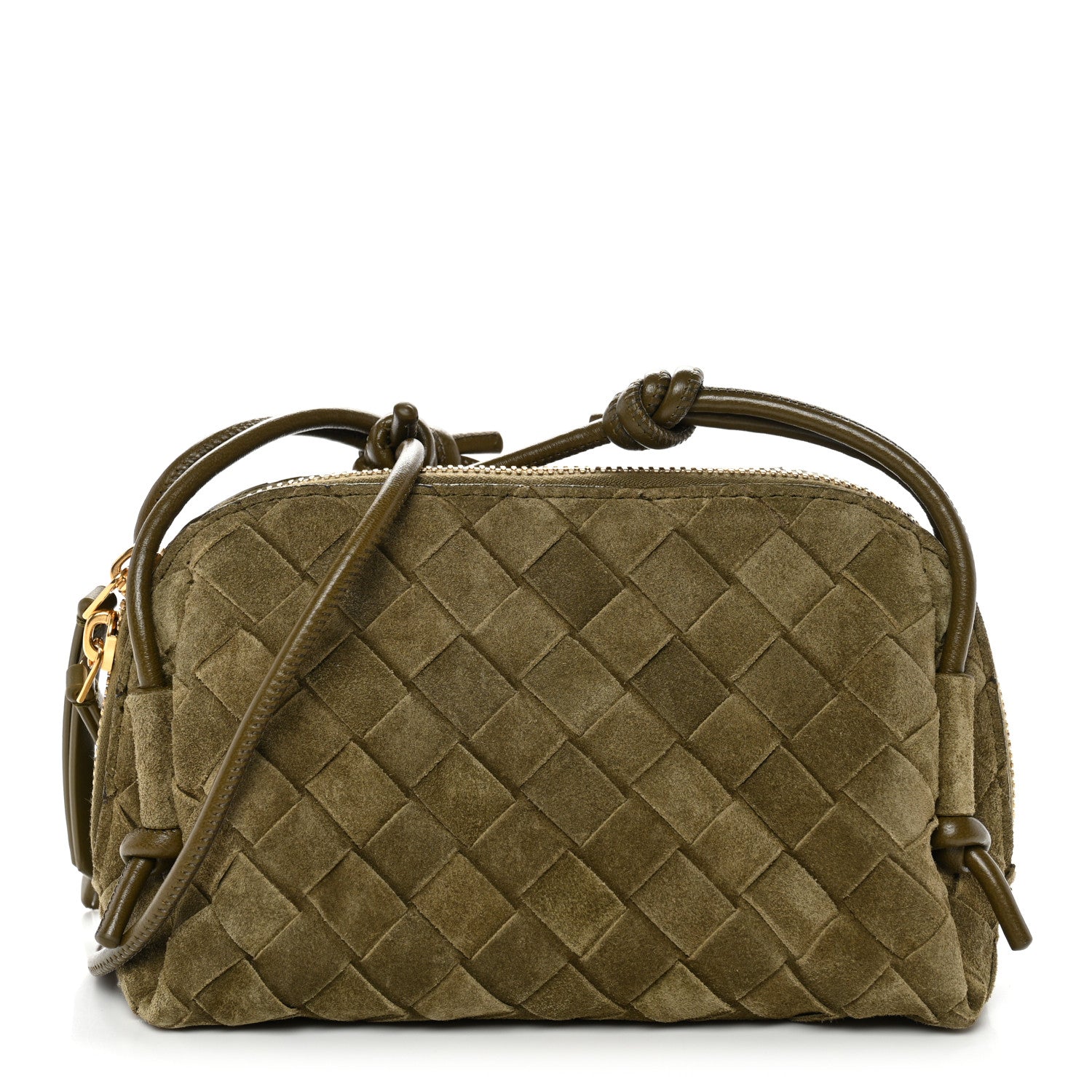 Suede Intrecciato Concert Pouch Cypress