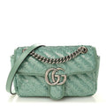 Sequin Matelasse Mini GG Marmont Shoulder Bag Water Green Verde Chiaro Light Water Green