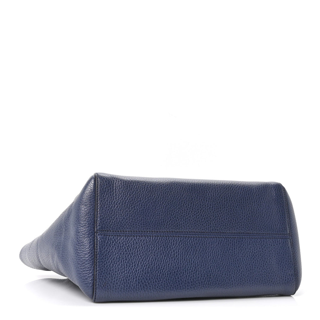 Dollar Calfskin Small Swing Tote Classic Marine Deep Cobalt
