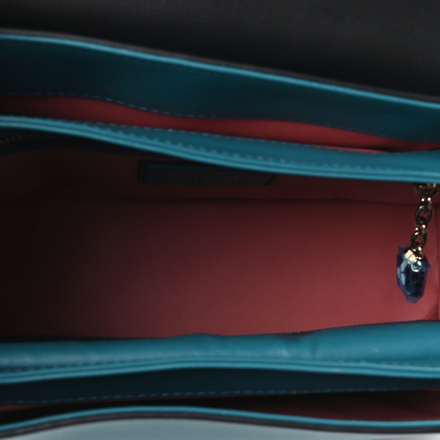 Calfskin Serpenti Viper Top Handle Bag Blue Black