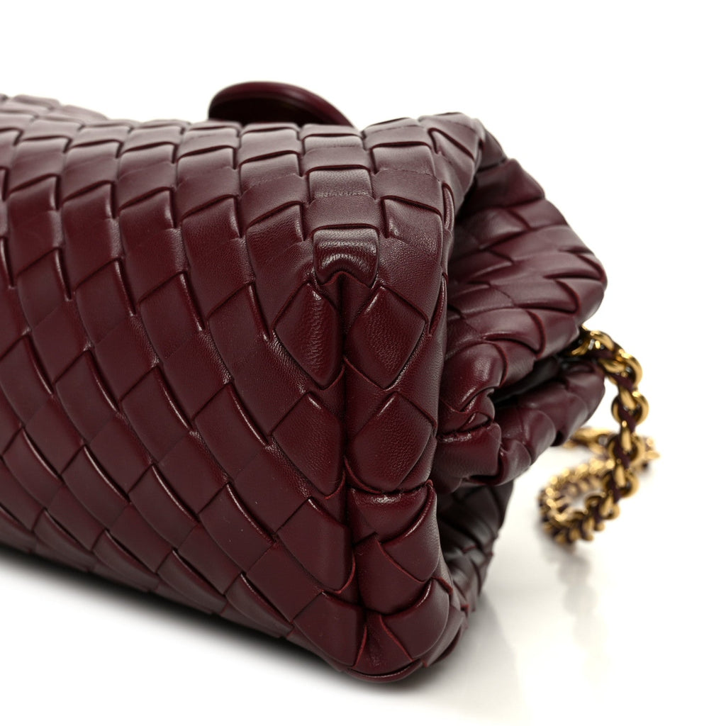 Nappa Intrecciato Small The Lauren 1980 Clutch With Chain Barolo