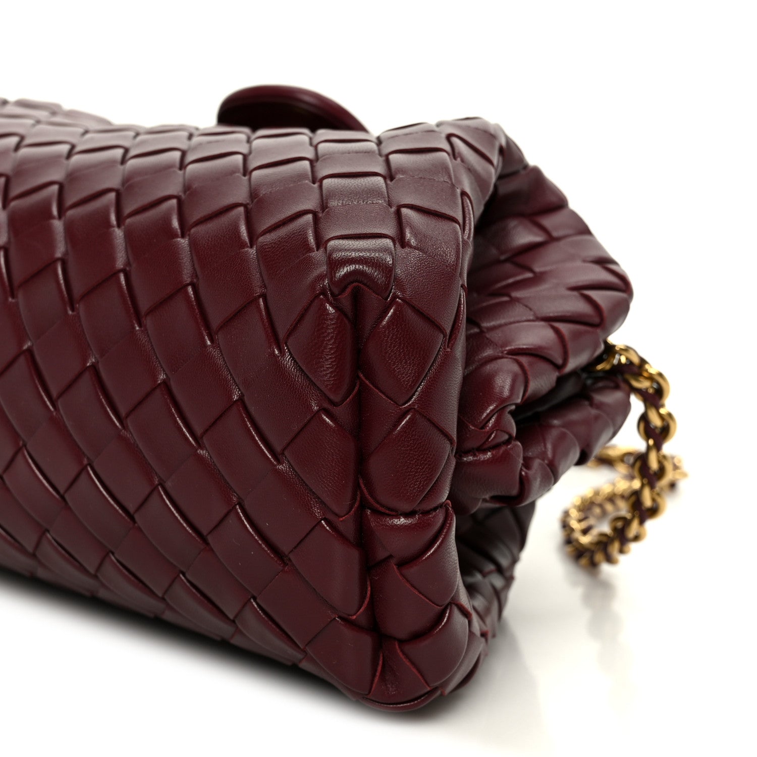 Nappa Intrecciato Small The Lauren 1980 Clutch With Chain Barolo