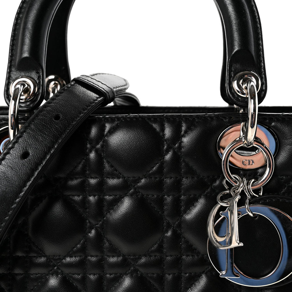 Lambskin Cannage Medium Lady Dior Black