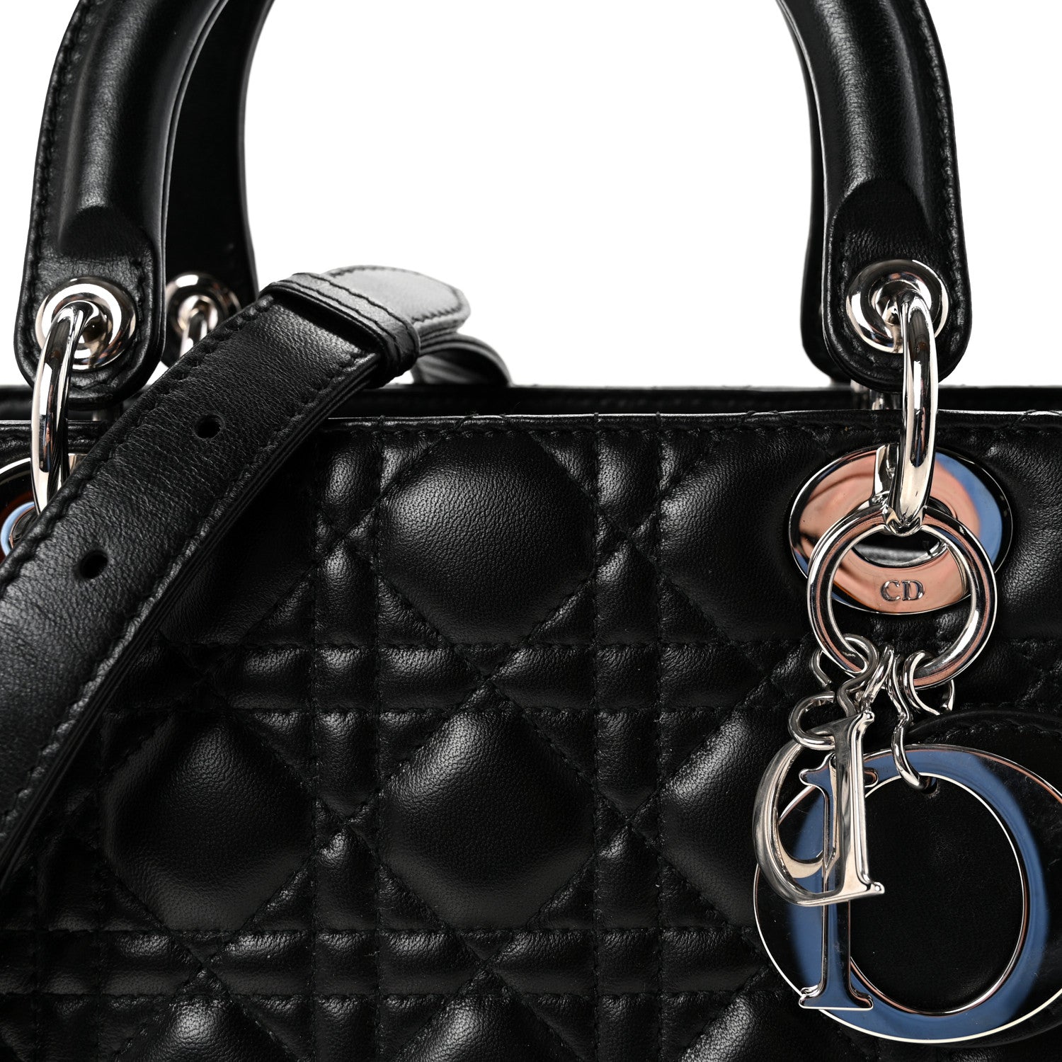 Lambskin Cannage Medium Lady Dior Black