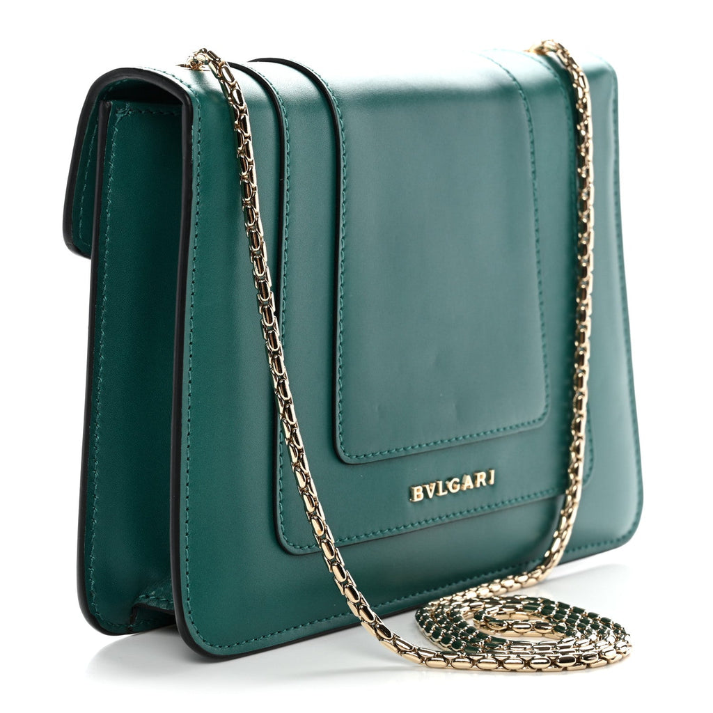 Calfskin Small Serpenti Forever Snake Strap Crossbody Bag Emerald Green