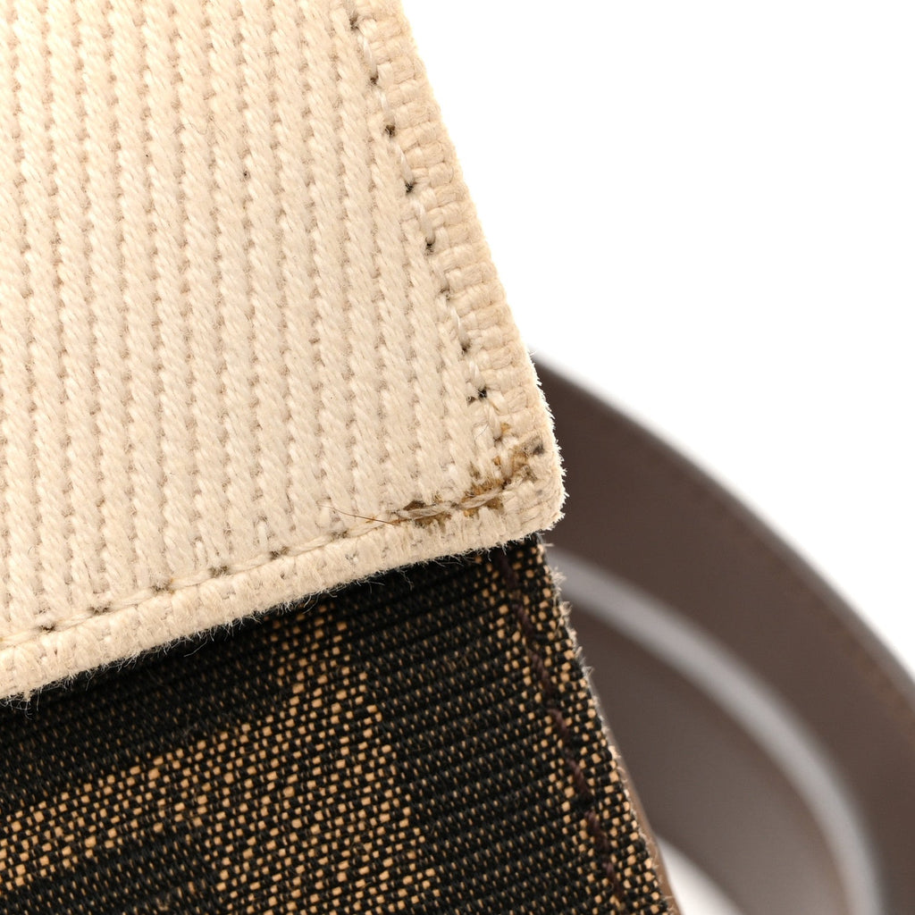Fabric Jacquard Canvas Vitello Grace Pequin FF 1974 Baguette Belt Pouch Tobacco Moro Grezzo Sand