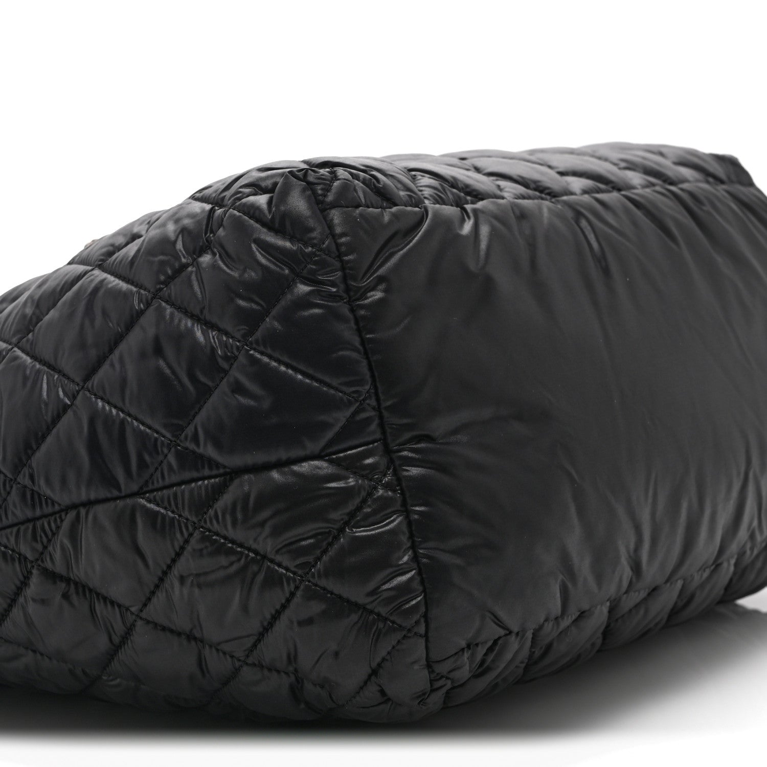 Nylon Quilted Small Coco Cocoon Tote Black