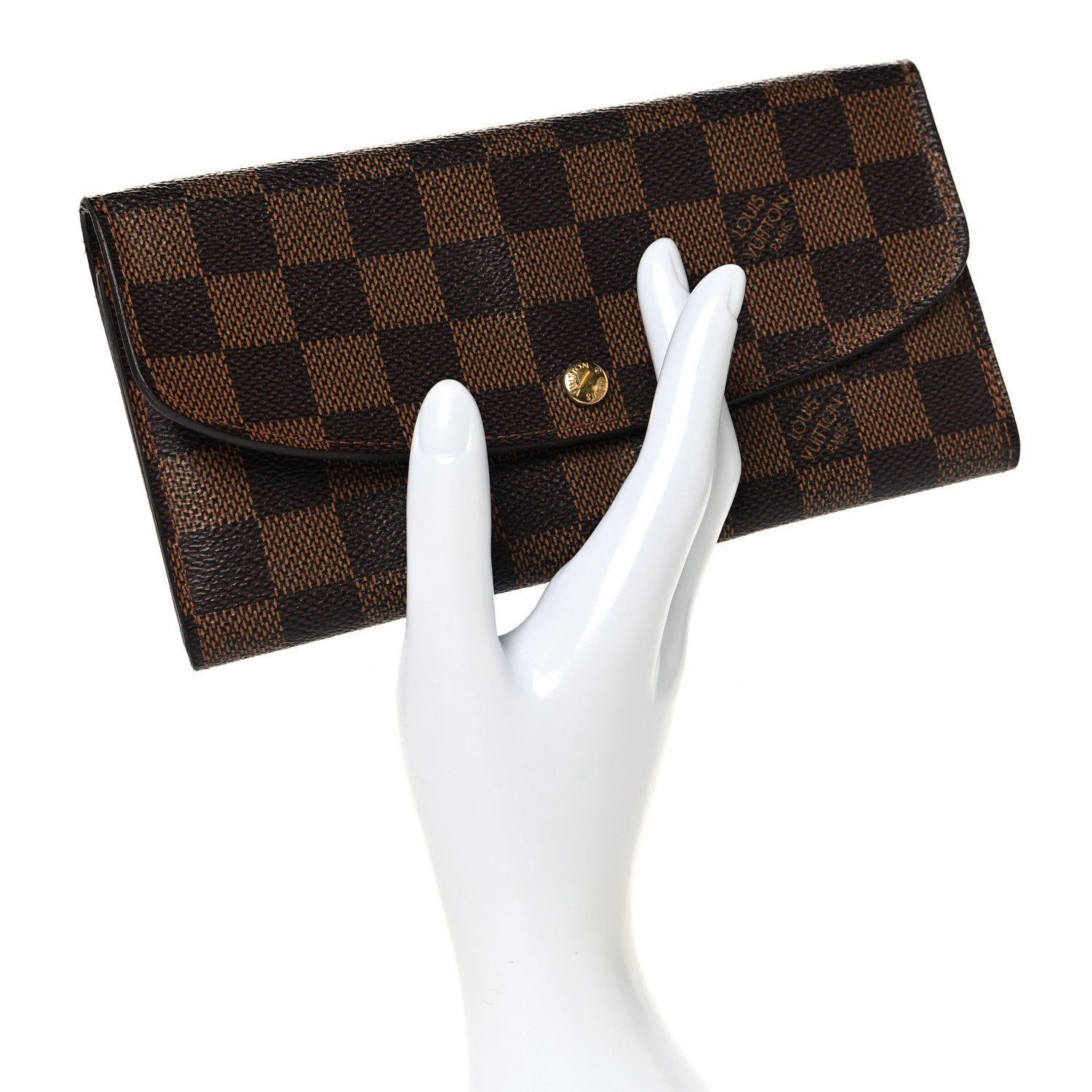 Damier Ebene Emilie Wallet Red