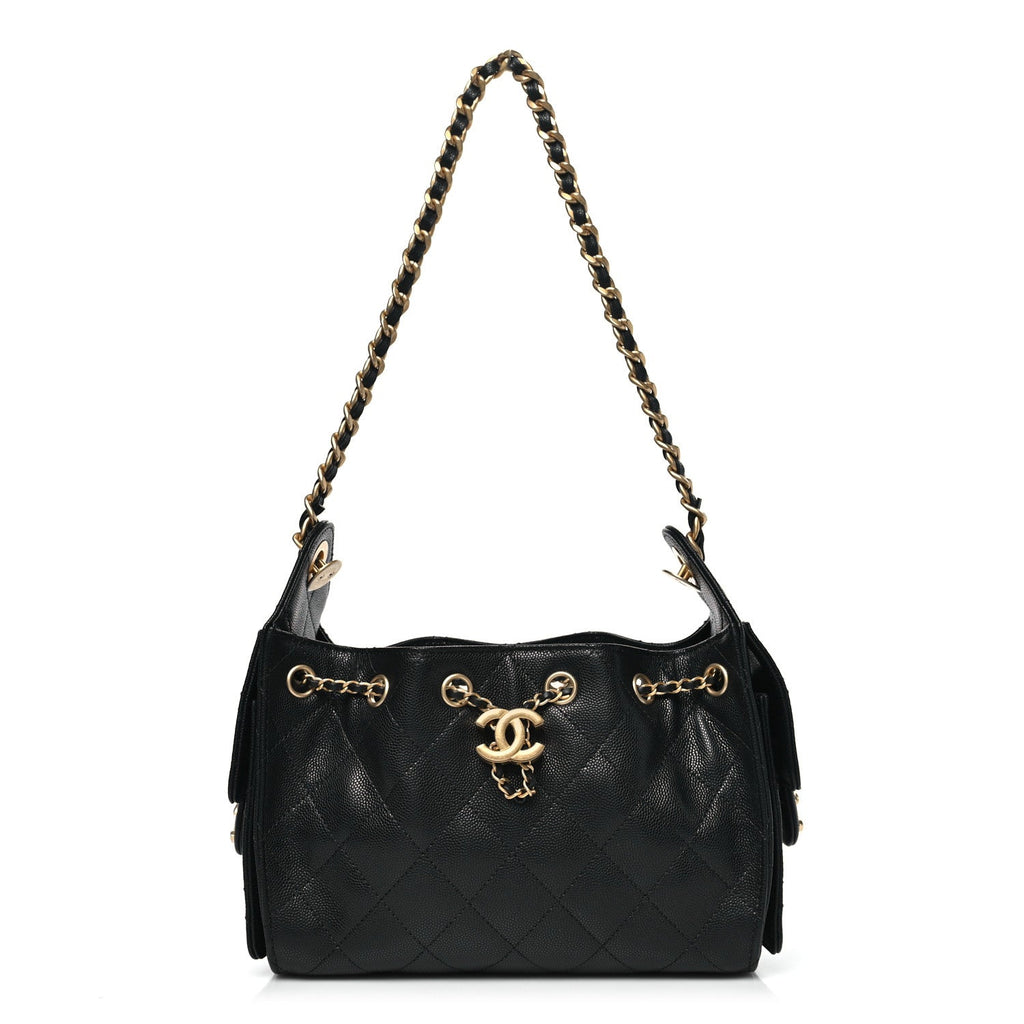Caviar Quilted Mini Chanel 25 Handbag Black