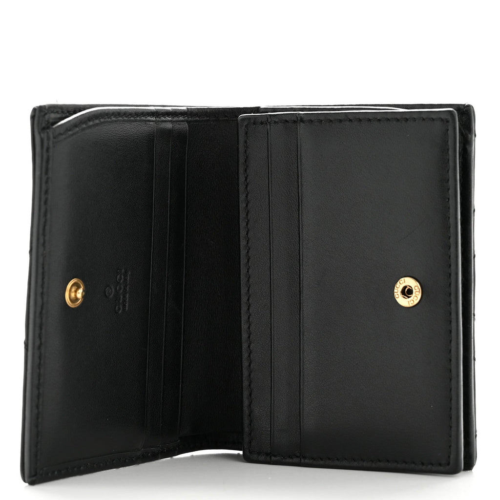 Calfskin Matelasse GG Marmont  Case Wallet Black