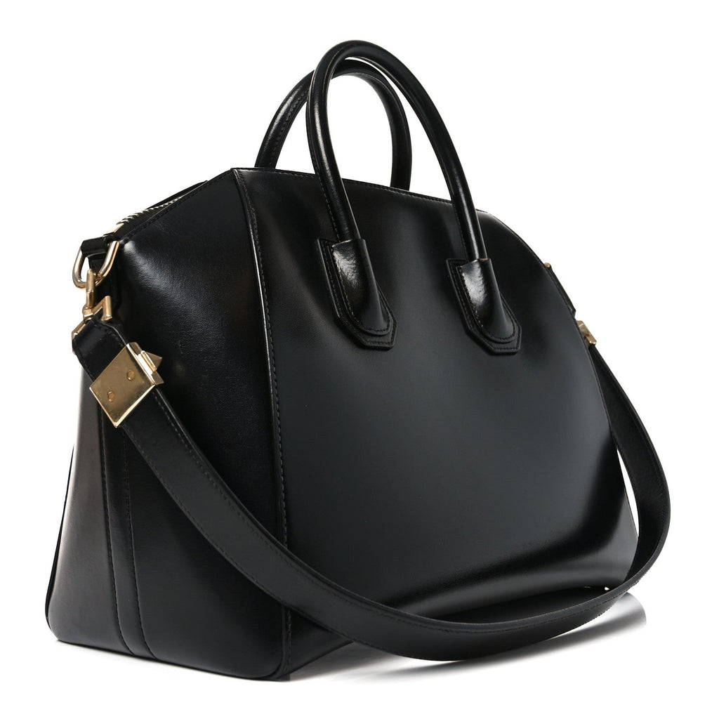 Shiny Lord Calfskin Medium Antigona Black
