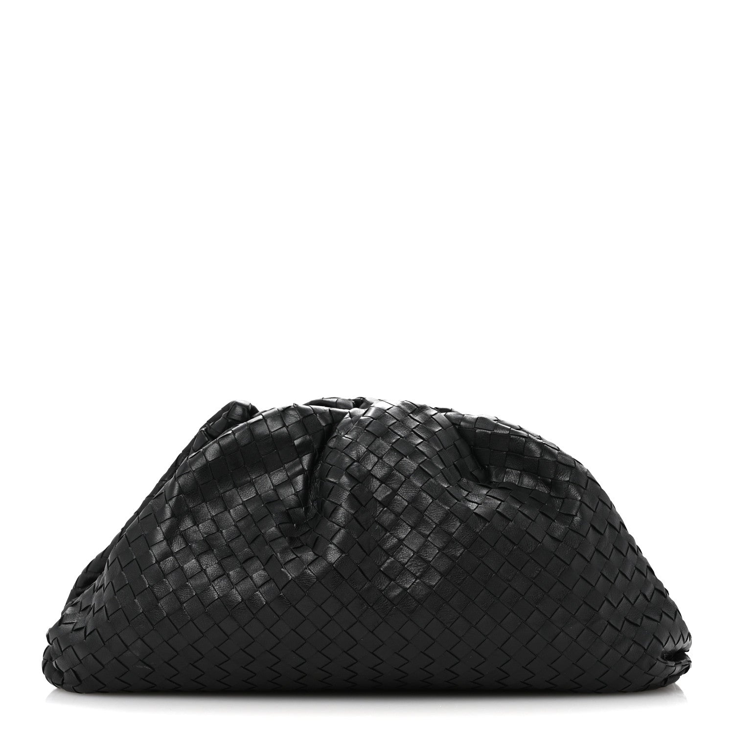 Nappa Maxi Intreccio The Pouch Oversized Clutch Black