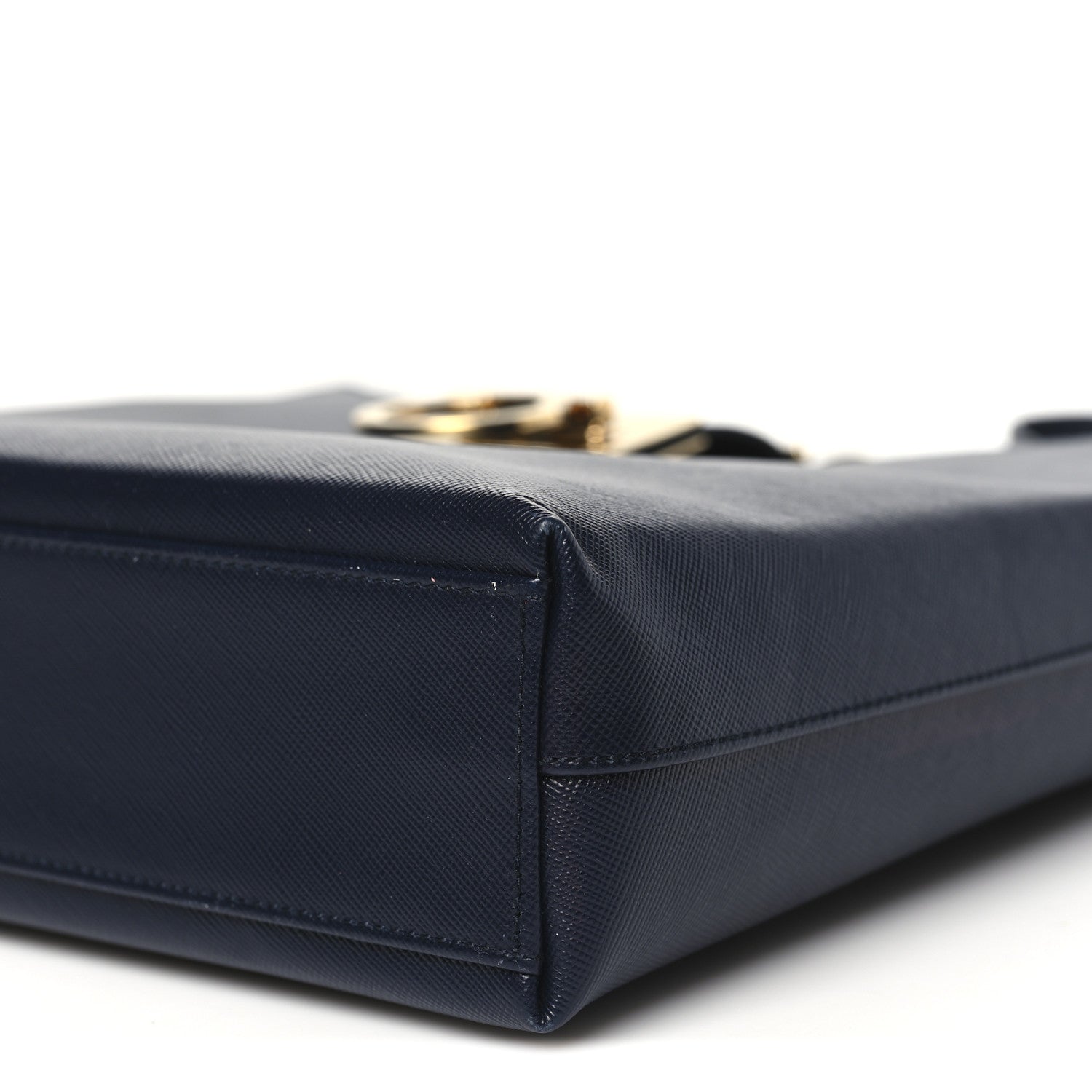 Hammered Calfskin Trifolio Shoulder Bag Navy