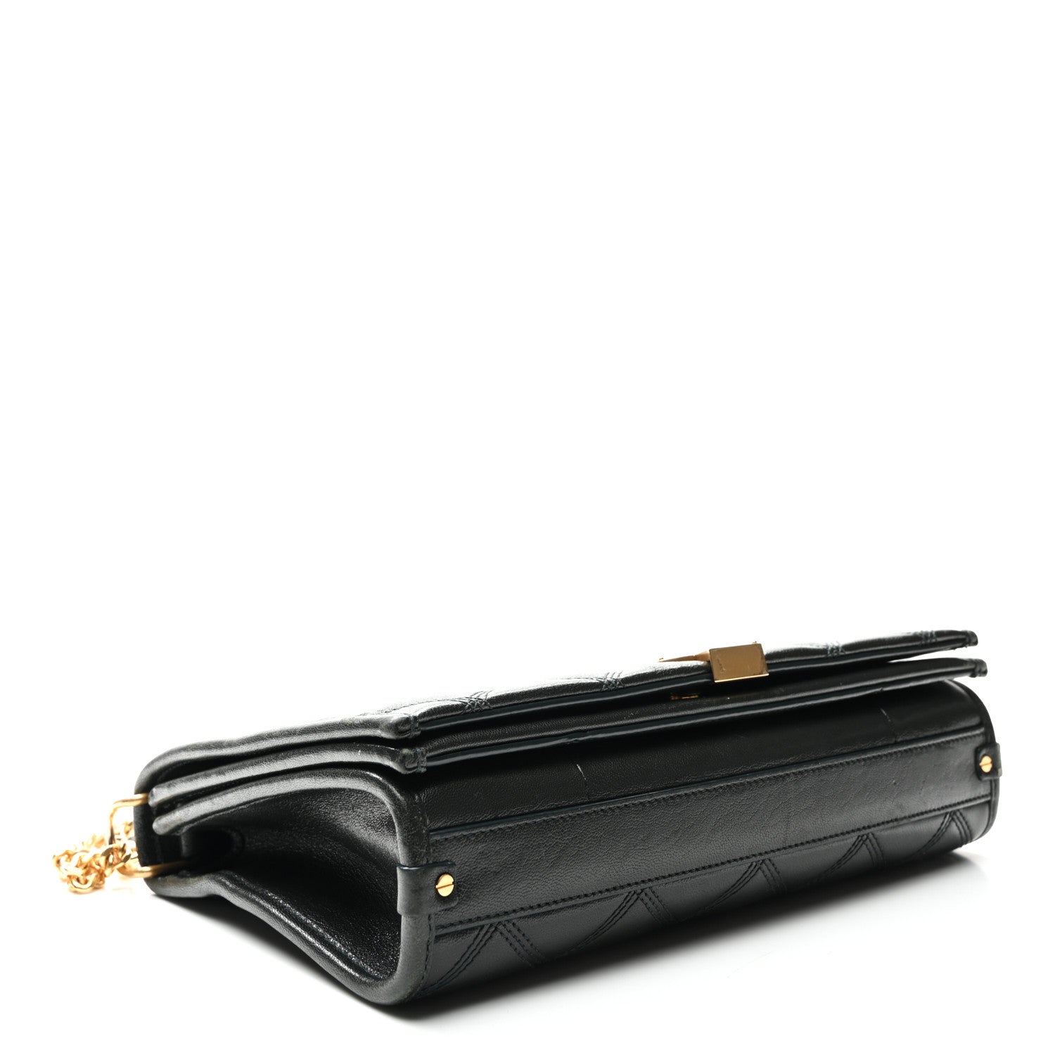 Lambskin Quilted Mini Becky Chain Bag Vert Fonce