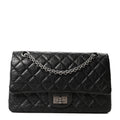 Aged Calfskin Quilted 2.55 Reissue 225 Flap Black