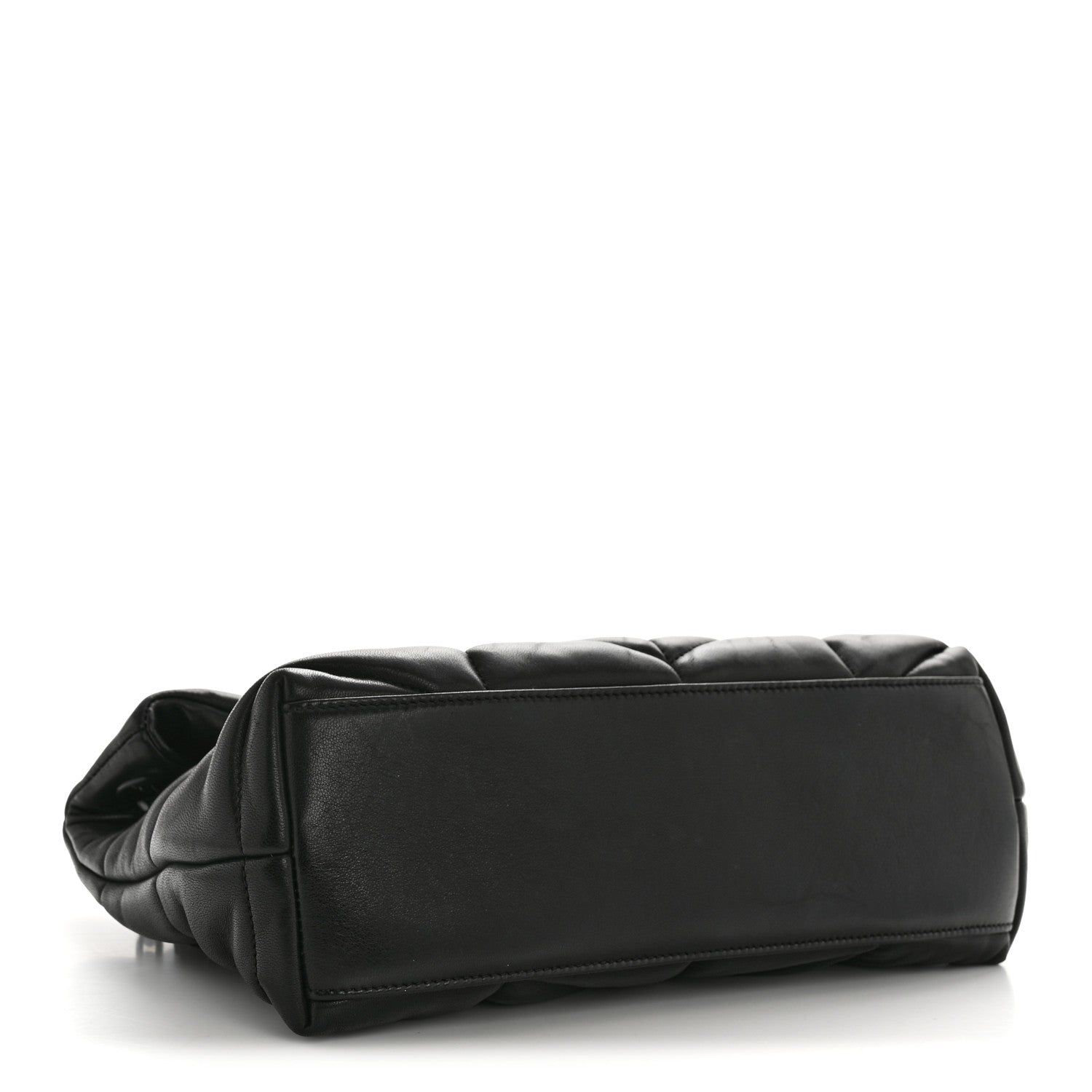 Lambskin Quilted Monogram Monochrome Small Loulou Puffer Chain Satchel Black