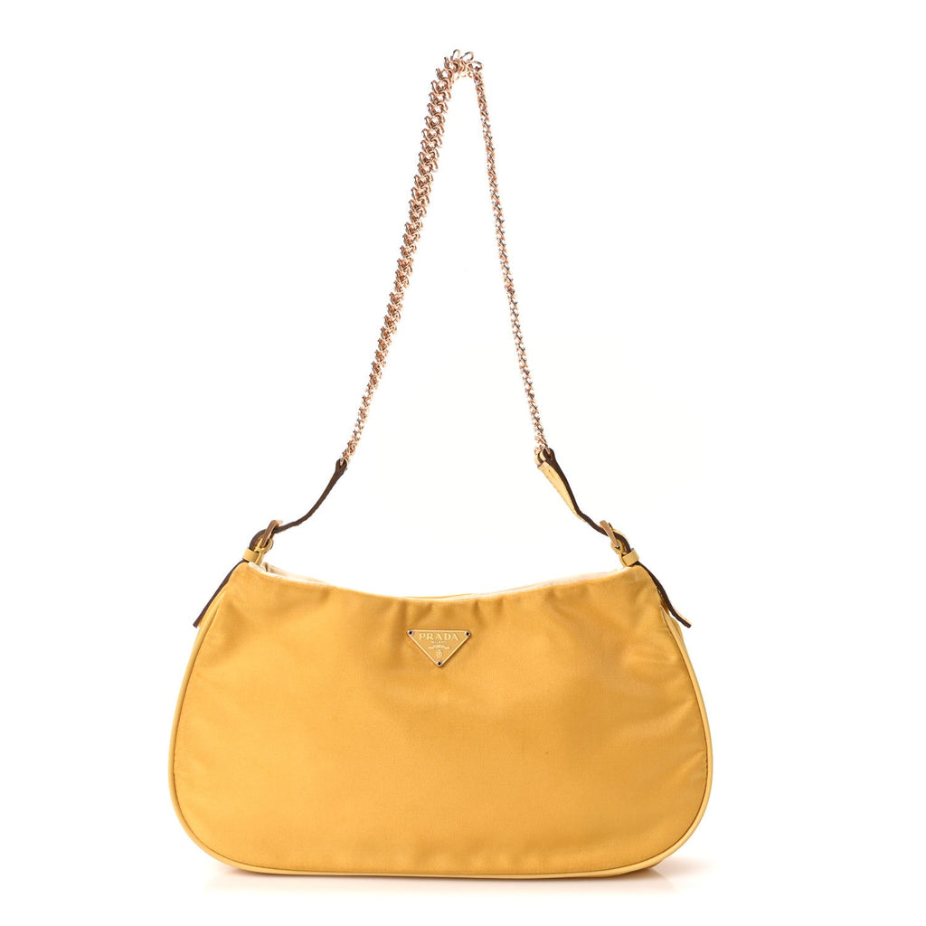 Tessuto Nylon Light Chain Shoulder Bag Yellow