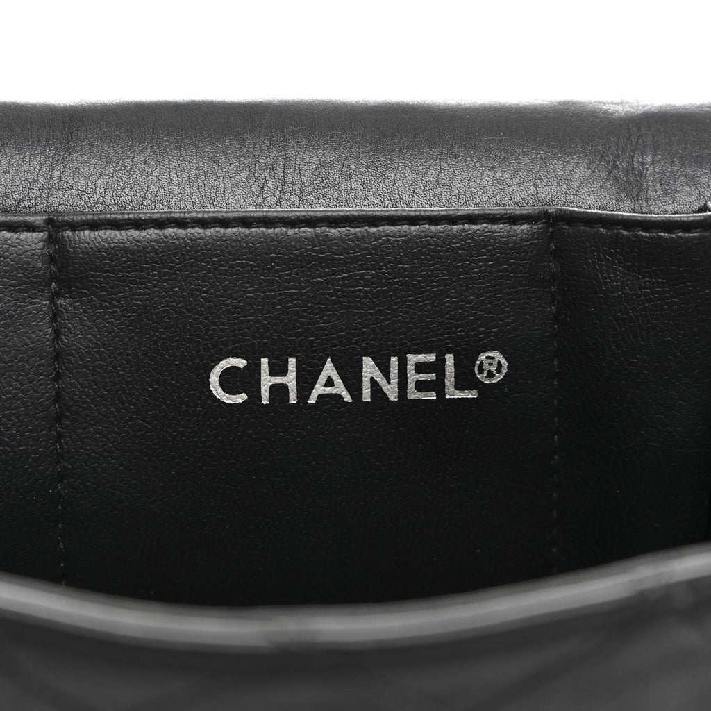 Lambskin Stitched Briefcase Bag Black