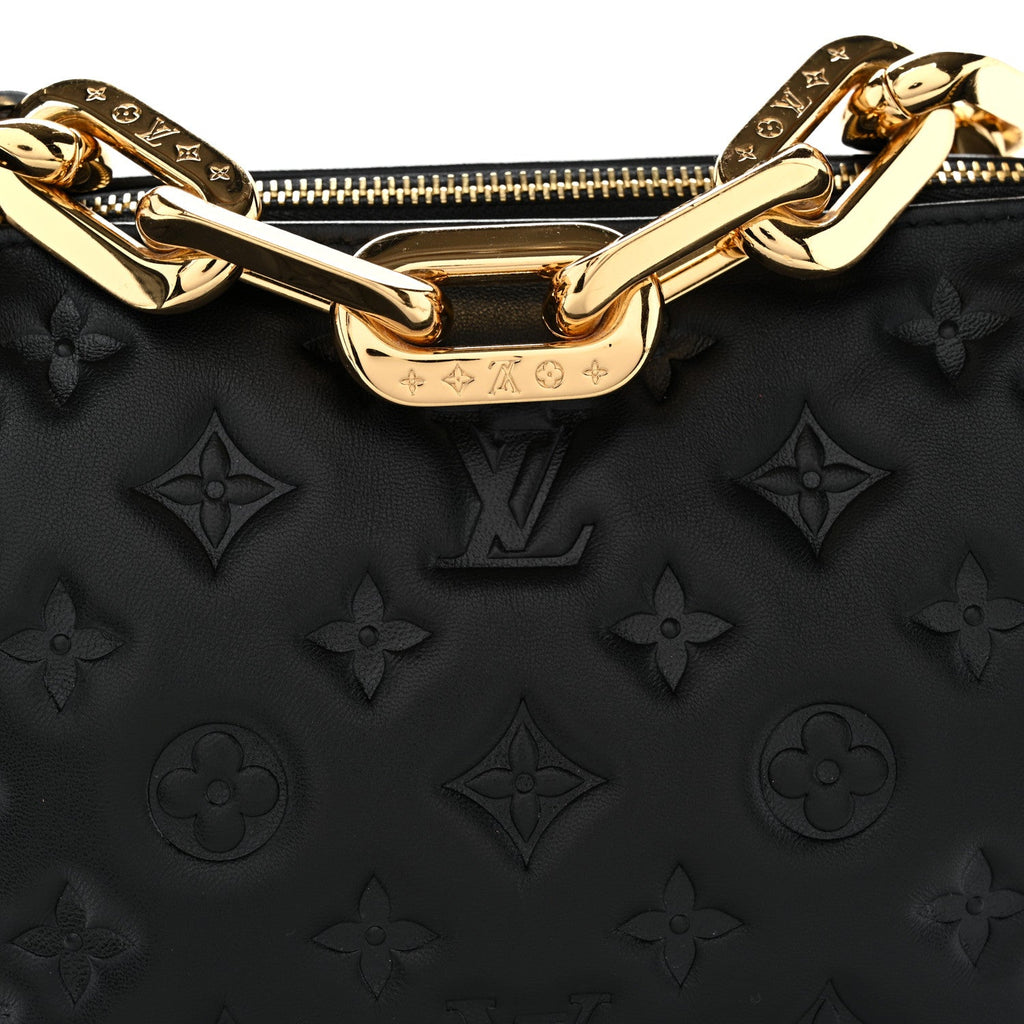 Lambskin Embossed Monogram Coussin BB Black